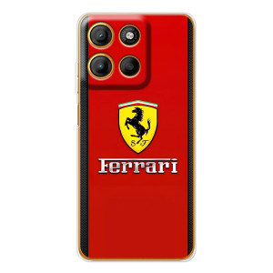 Силиконовый бампер с картинкой машины на Motorola Moto G15 Power – Ferrari Logo