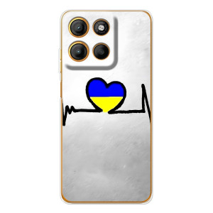 Силиконовый Чехол на Motorola Moto G15 Power (Я-Украина) – Украинская кардиограмма