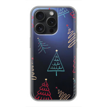 Зимние Чехлы для graagos Moto G15 Power - прозрачный фон (Рождественские елки)