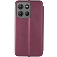 Кожаный чехол-книжка Classy для Motorola Moto G15 4G – Бордовый