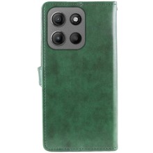 Кожаный чехол-книжка GETMAN Gallant (PU) для Motorola Moto G15 4G – Зеленый