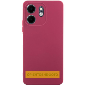 Чехол TPU GETMAN Liquid Silk Full Camera для Motorola Moto G15 4G – Бордовый