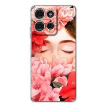 Чехлы (ART) Цветы на Motorola Moto G15 (VPrint) (Глаза в цветах)