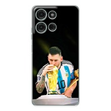 Чехлы для Motorola Moto G15 (Leo чемпион) (AlphaPrint) (Кубок Месси)