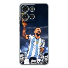Чехлы для Motorola Moto G15 (Leo чемпион) (AlphaPrint) (Месси с кубком)
