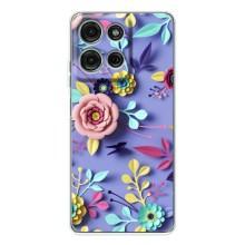 Чехлы с Цветами для Motorola Moto G15 (VPrint) (Цветочный дизайн)
