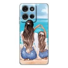 Чехол с печатью для Motorola Moto G15 - (Мама с ребенком) (AlphaPrint) (Мама с доченькой)