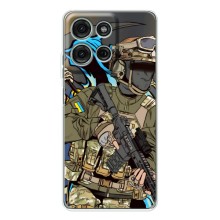 Чехлы с картинкой ЗСУ для Motorola Moto G15 (AlphaPrint) (Воїн ЗСУ)