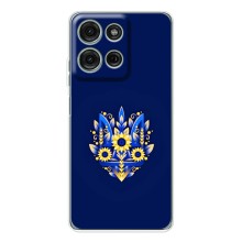Чехлы для Motorola Moto G15  Укр. Символика (AlphaPrint) (Цветочный Герб)