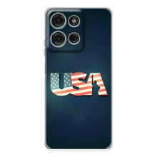 Чехол Флаг USA для Motorola Moto G15