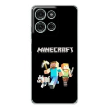 Чехол Майнкрафт на Motorola Moto G15 (AlphaPrint) Minecraft (герои Minecraft)