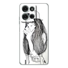 Чехол с печатью для Motorola Moto G15 - (Мода) (AlphaPrint) (Фото девочки)