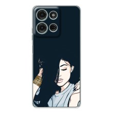 Чехол с печатью для Motorola Moto G15 - (Мода) (AlphaPrint) (Красивая девочка)