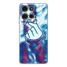 Чехол с принтом для Motorola Moto G15 (AlphaPrint - Знак сердечка)