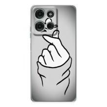 Чехол с принтом для Motorola Moto G15 (AlphaPrint - Знак сердечка)