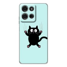 Чехол с принтом для Motorola Moto G15 (AlphaPrint) Модные коты (Падающий кот)
