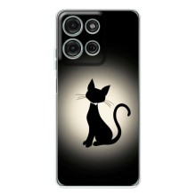Чехол с принтом для Motorola Moto G15 (AlphaPrint) Модные коты (Силуэт котика)