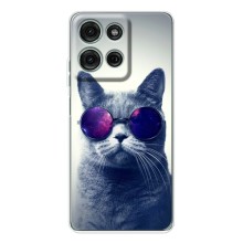 Чехол с принтом для Motorola Moto G15 (AlphaPrint) Модные коты (Стильный кот)