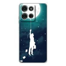 Чехол (ТПУ) с планетами на Motorola Moto G15 – To The moon