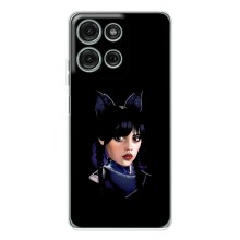 Чехлы Венсдей на Motorola Moto G15 Уэнсдей (AlphaPrint) (серьезная Уэнздей)