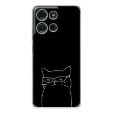 Чехол с рисунком кот на Motorola Moto G15 (Равнодушный кот)
