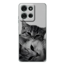 Чехол с рисунком кот на Motorola Moto G15 (Пара котов)