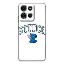 Чехол с принтом Стич на Motorola Moto G15 – Стич лого