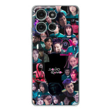 Чехол Гра в кальмара для Motorola Moto G15 – Коллаж игры кальмара