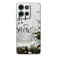 Новогодние, Праздничные Чехлы для Motorola Moto G15 - 2024 год (Let it snow)
