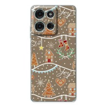Новогодние, Праздничные Чехлы для Motorola Moto G15 - 2024 год (Новогодние пряники)