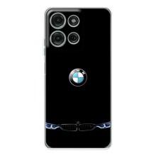 Силіконовий бампер з картинкою машини на Motorola Moto G15 (Чорний BMW)