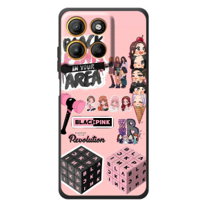 Чохли з картинкою для Motorola Moto G17 Power – BLACK PINK колаж