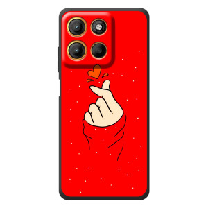 Чехлы (Знак сердечка) на Motorola Moto G17 Power – Сердце на красном