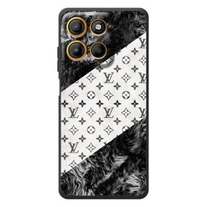Чохол Стиль Louis Vuitton на Motorola Moto G17 Power – LV на білому