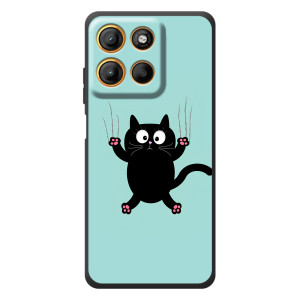 Чехол с милыми котиками на Мо Motorola Мо́тo Г17 Па́вер 
 – Черный кот