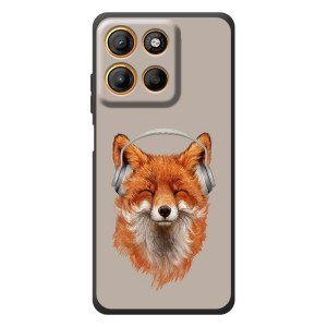 Чехол с принтом лисички на Мо Motorola Мо́тo Г17 Па́вер 
 – Лиса в наушниках