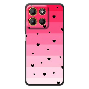 Чохли з тематикою "Маленькі Сердчеки" на Motorola Moto G17 (Чорні сердечка)