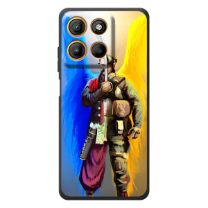 Чехол с картинкой (Патриотический КОЗАК) на Motorola Moto G17 – Козак с крыльями