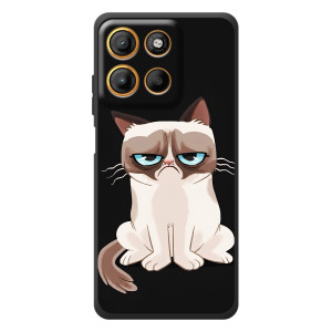 Чехол с принтом для Motorola Moto G17 (AlphaPrint) Модные коты
