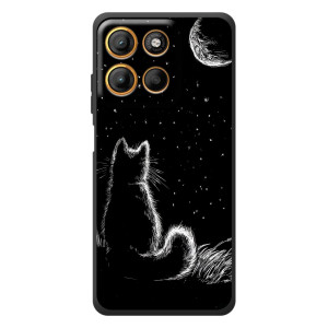Чехол с принтом для Motorola Moto G17 (AlphaPrint) Модные коты