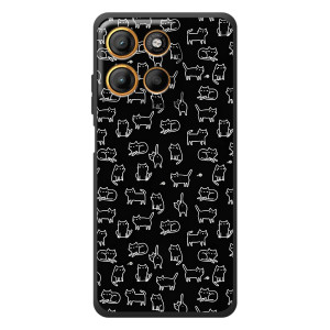 Чехол с принтом для Motorola Moto G17 (AlphaPrint) Модные коты