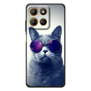 Чехол с принтом для Motorola Moto G17 (AlphaPrint) Модные коты
