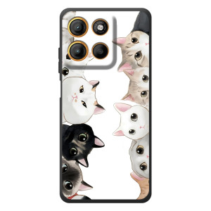 Чехол с милыми котиками на MOTOROLA МоTO G17 
 – Черно-белые котики
