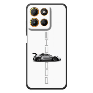 Чехол с авто Порше для Motorola Moto G17 – белый Порше