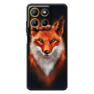 Чехол с принтом лисички на MOTOROLA МоTO G17 
 – Лиса на черном