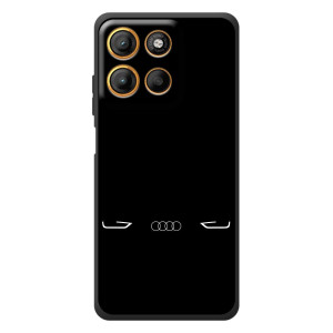 Силиконовый бампер с картинкой машины на Motorola Moto G17 (Силует Audi)