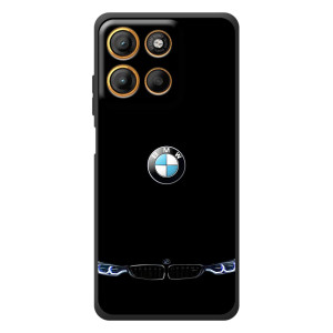Силиконовый бампер с картинкой машины на Motorola Moto G17 (Черный BMW)