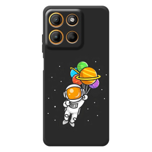 Силіконовый Чохол з принтом "Космонавти" на Motorola Moto G17 – Космонавт з кульками