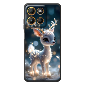 Яркий чехол для Motorola Moto G17 с Зимними Оленятами