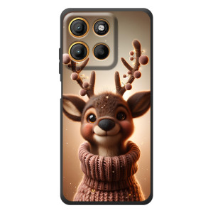 Яркий чехол для Motorola Moto G17 с Зимними Оленятами